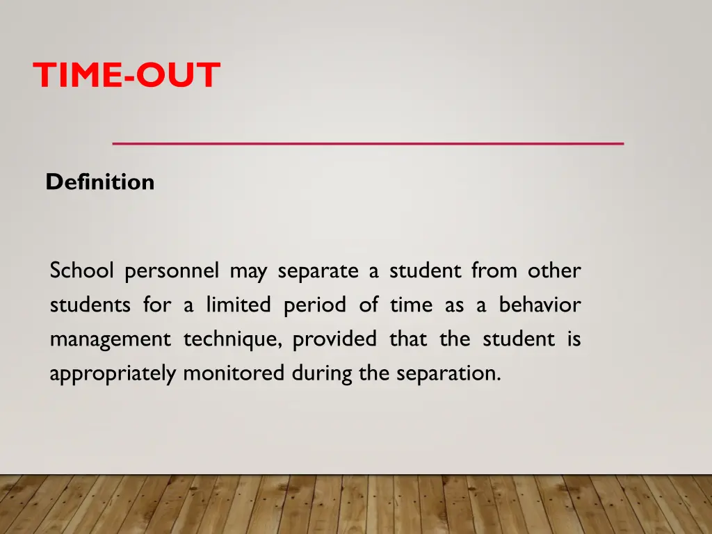 time out