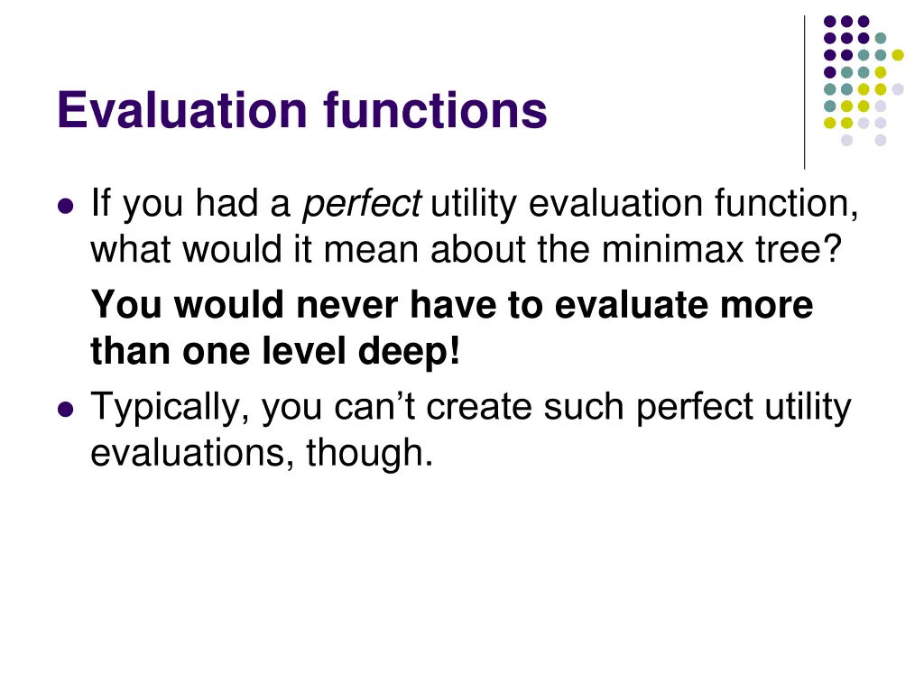 evaluation functions 1