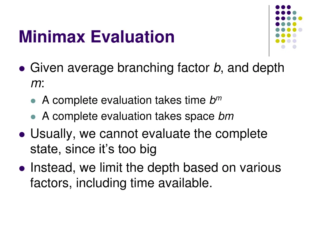 minimax evaluation