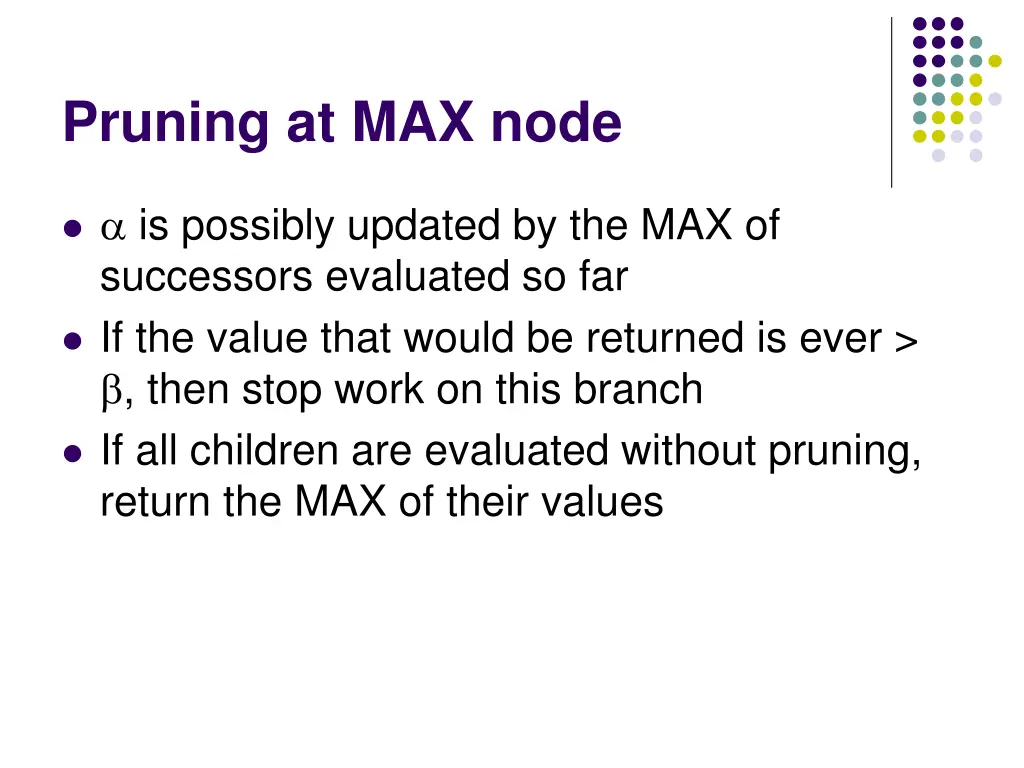 pruning at max node