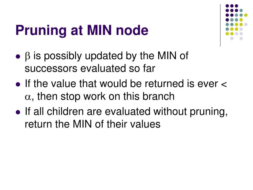 pruning at min node
