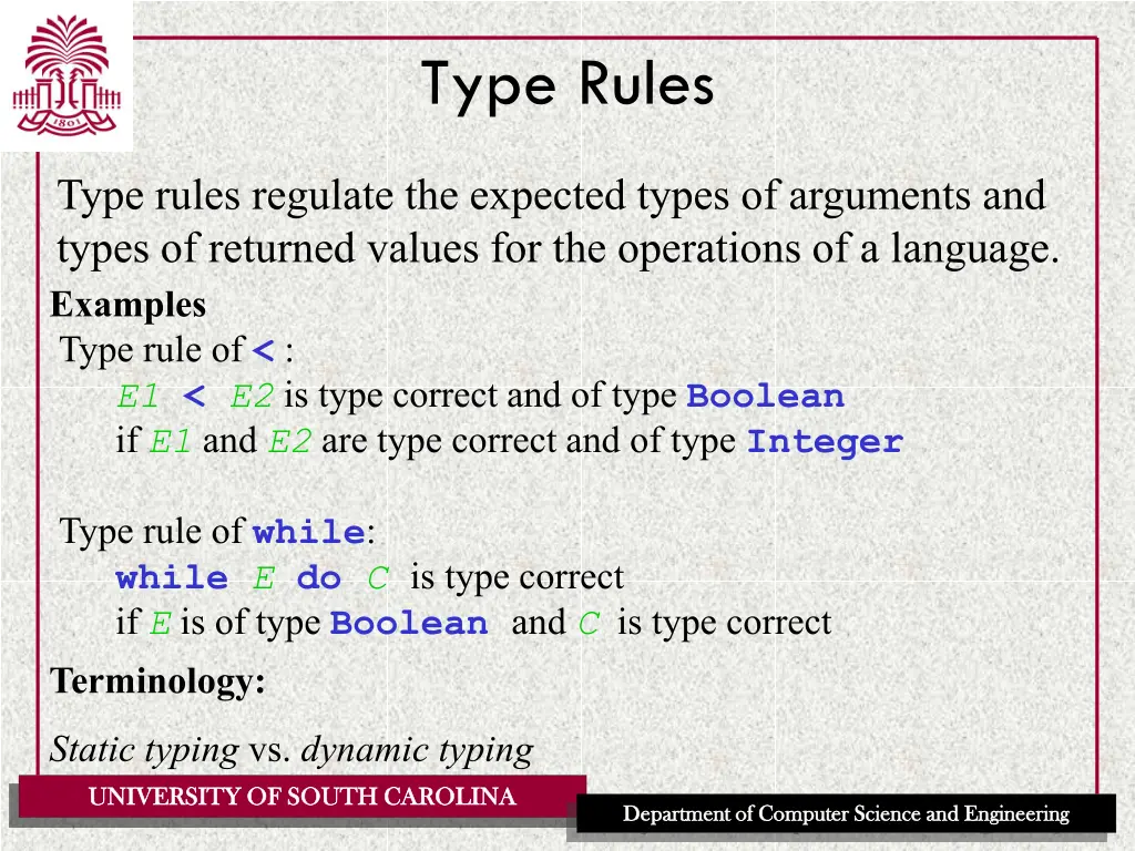 type rules