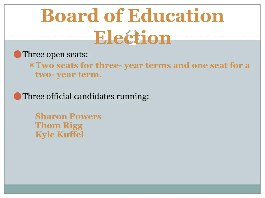 board of education election