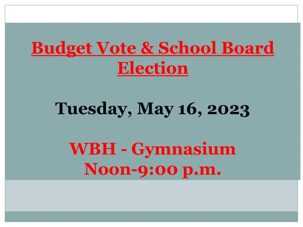 budget vote school board election