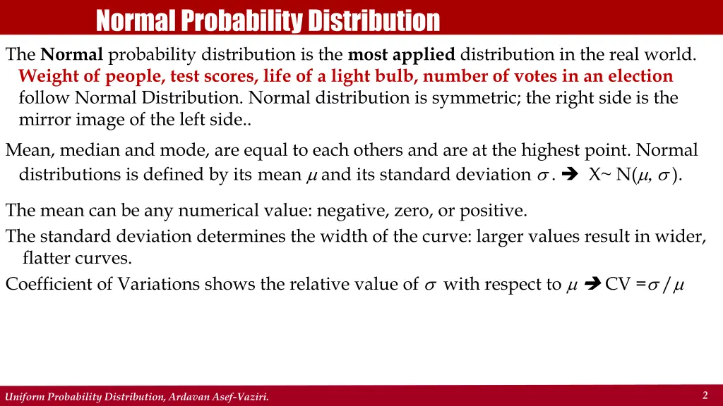 normal probability distribution the normal