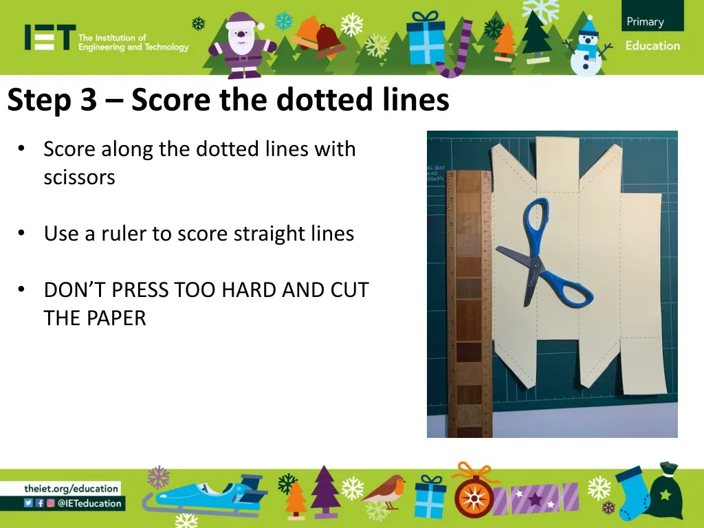step 3 score the dotted lines