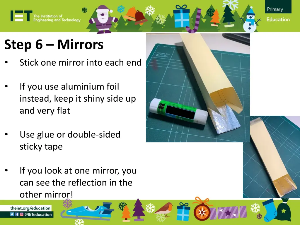 step 6 mirrors stick one mirror into each end