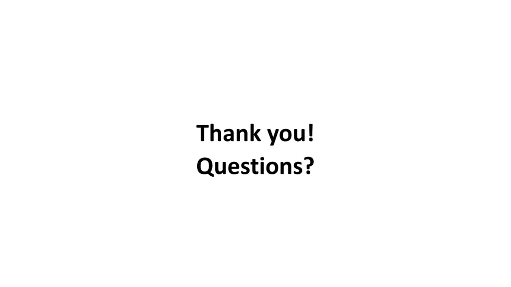 thank you questions