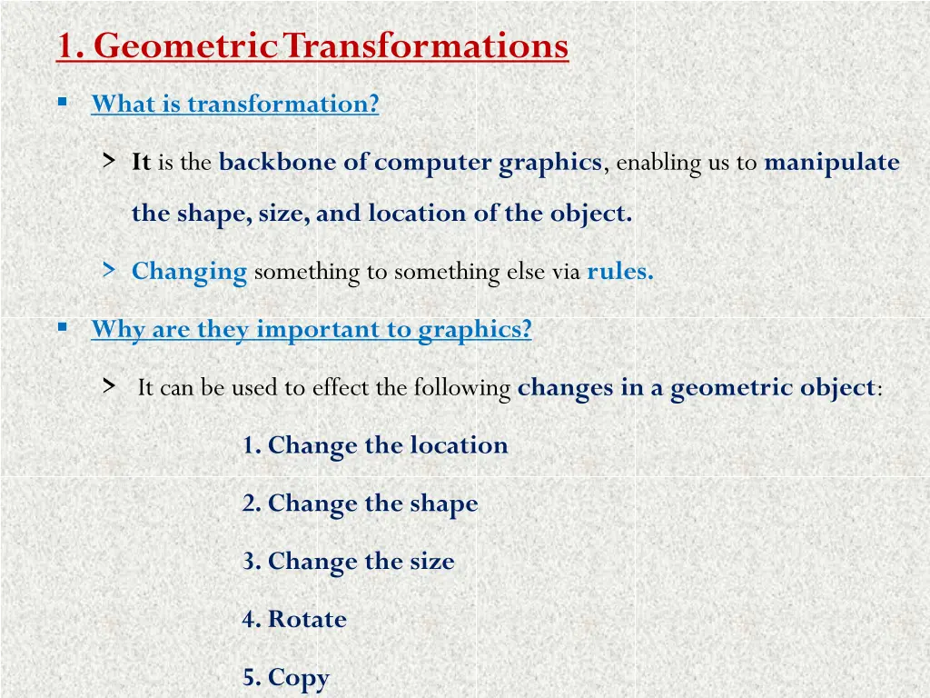 1 geometric transformations
