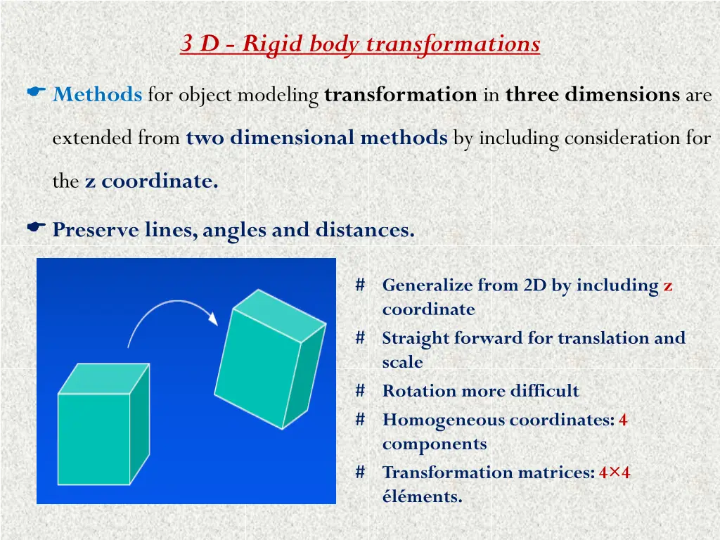 3 d rigid body transformations