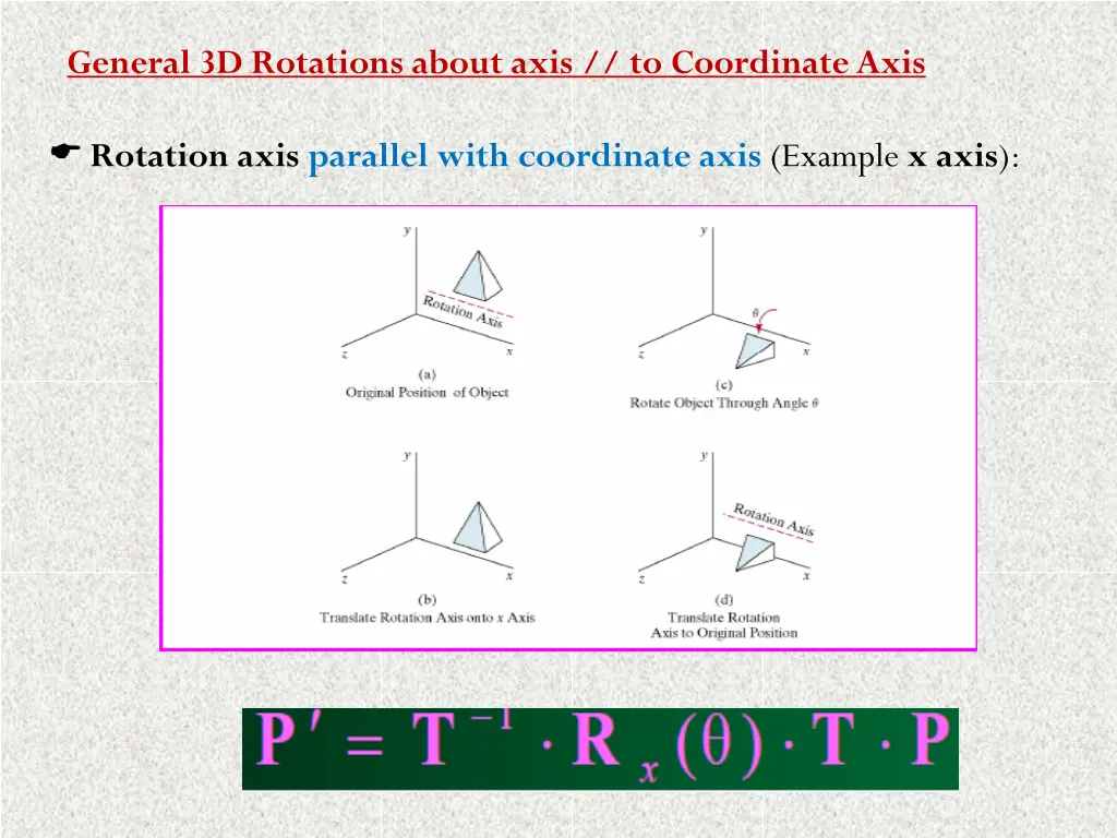 general 3d rotations about axis to coordinate axis