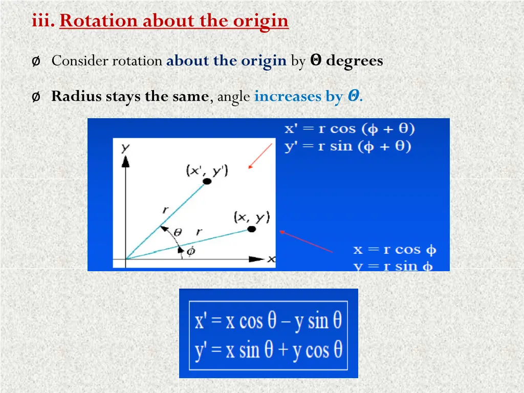 iii rotation about the origin