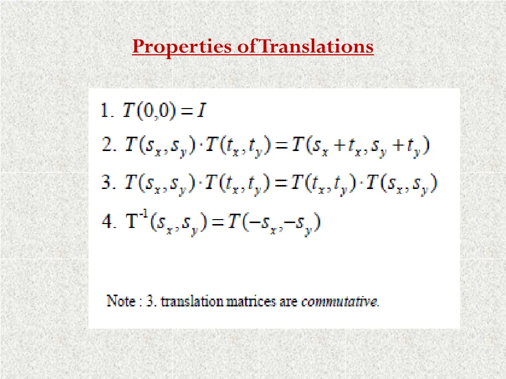 properties of translations
