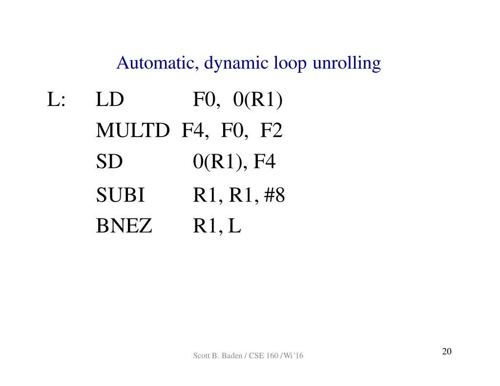 automatic dynamic loop unrolling