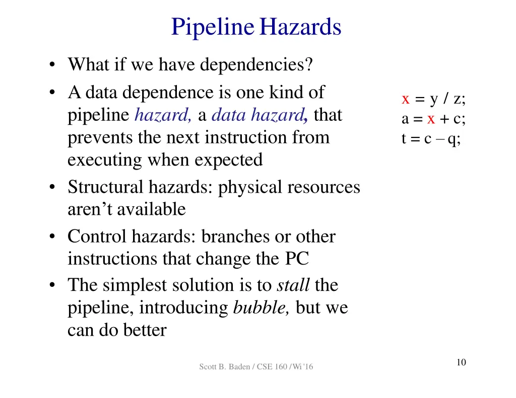 pipelinehazards