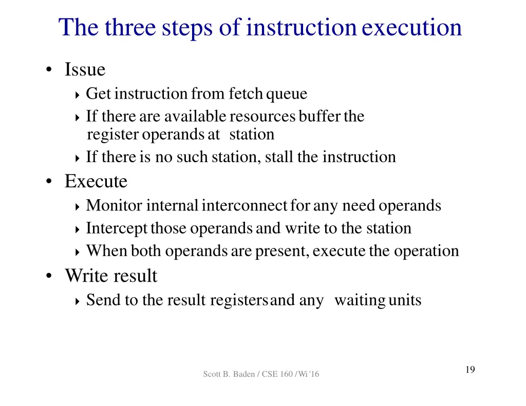 the threesteps of instructionexecution