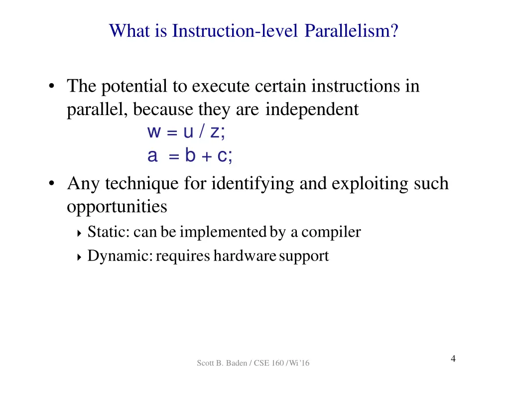 what is instruction level parallelism