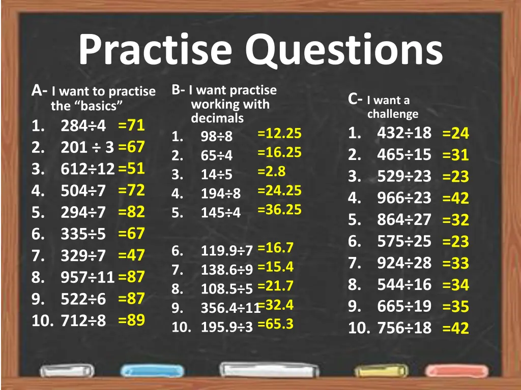 practise questions a i want to practise