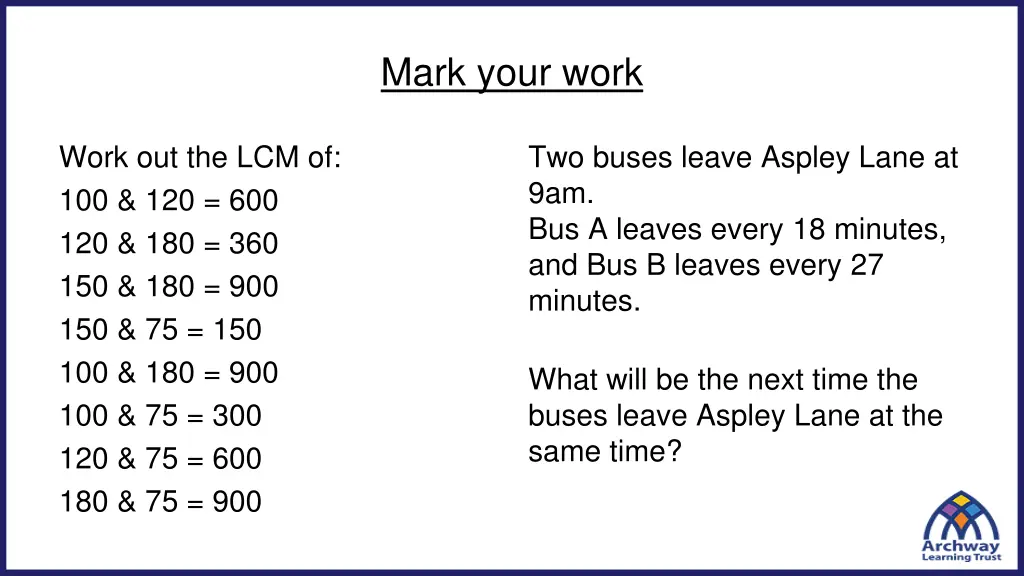 mark your work