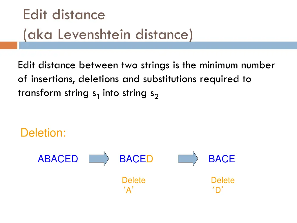 edit distance aka levenshtein distance 3
