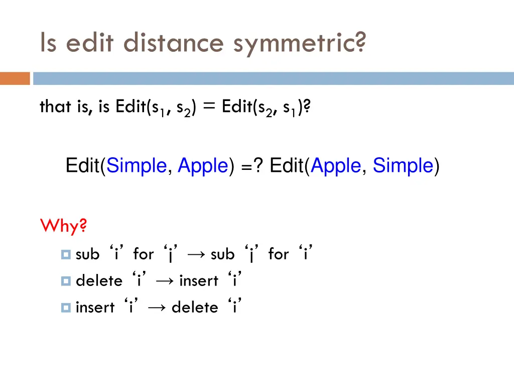 is edit distance symmetric