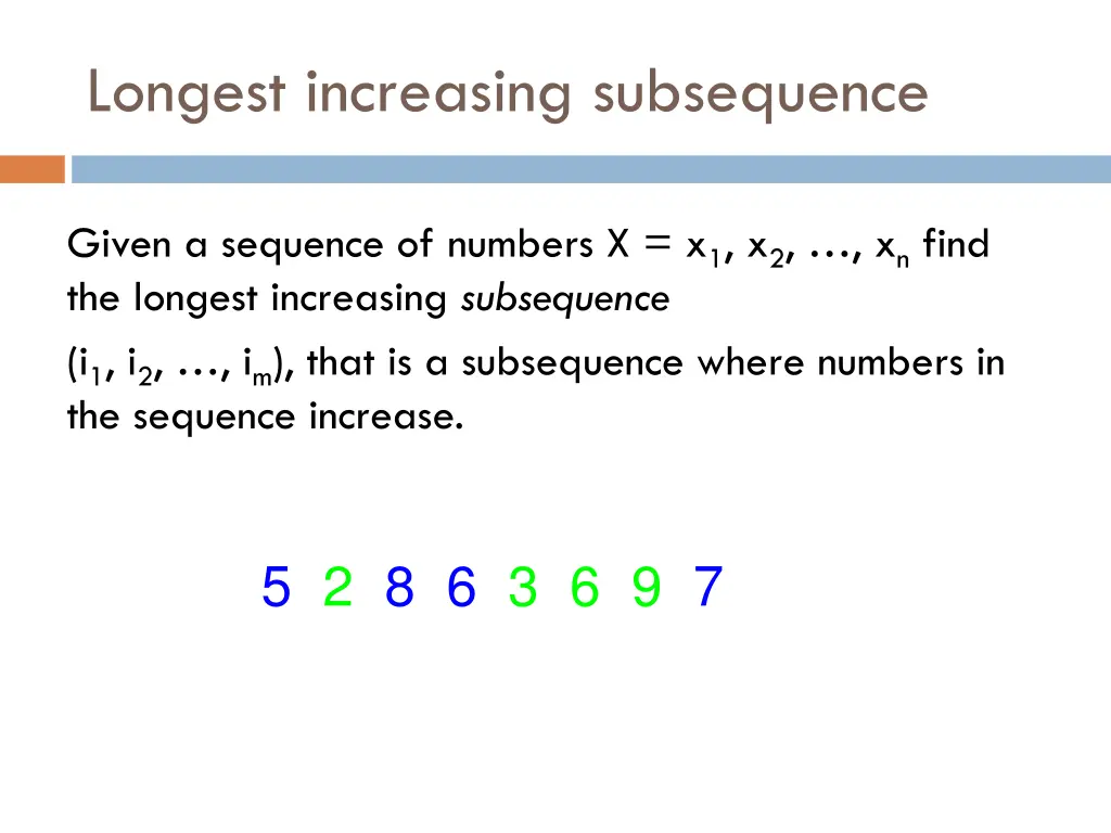longest increasing subsequence 1