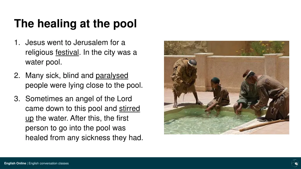 the healing at the pool