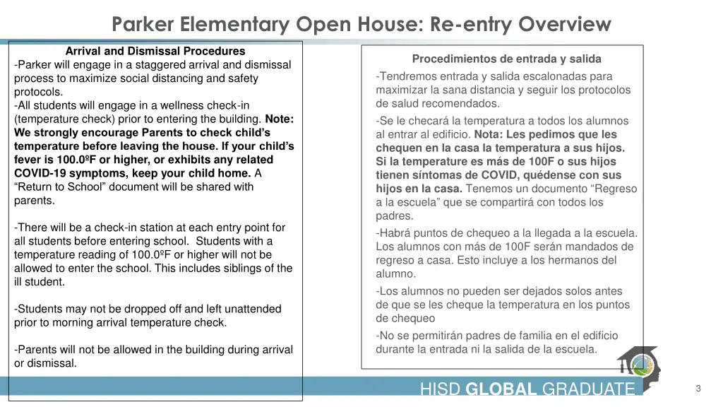 parker elementary open house re entry overview 1