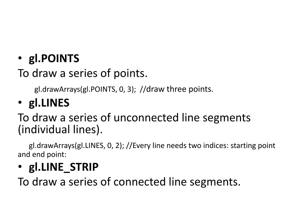gl points to draw a series of points