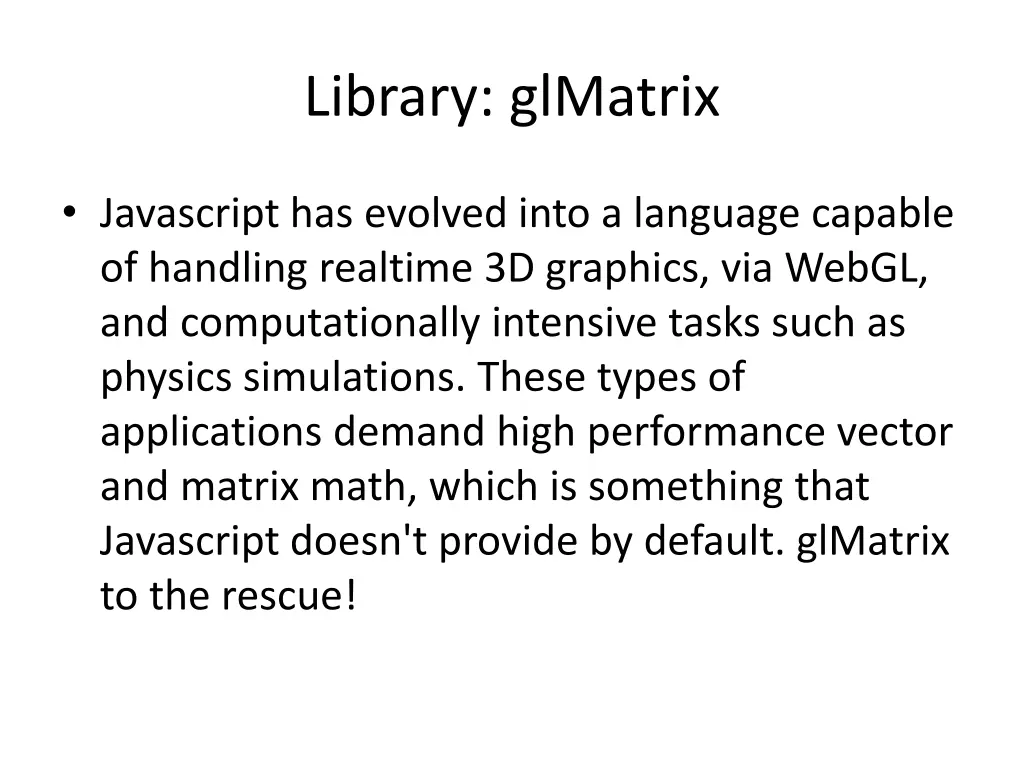 library glmatrix