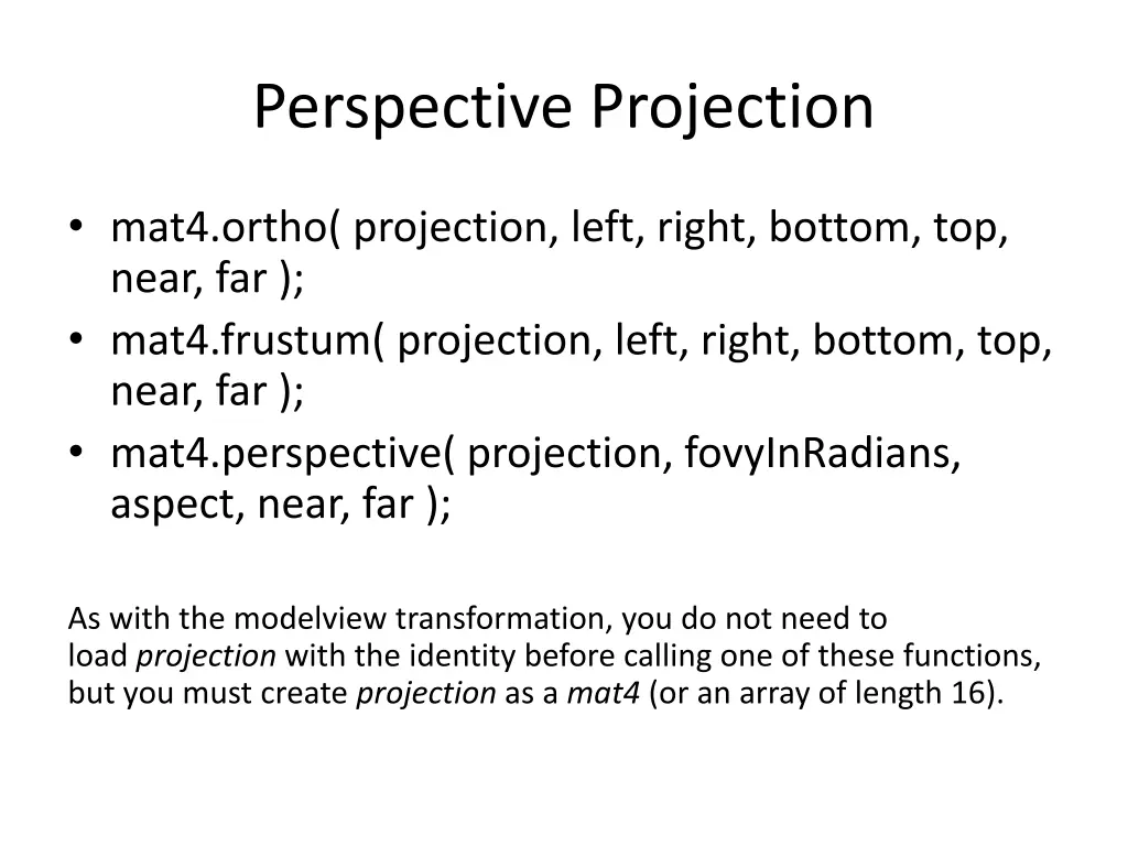 perspective projection
