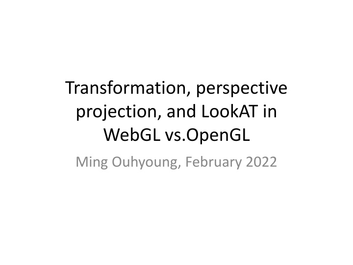transformation perspective projection and lookat