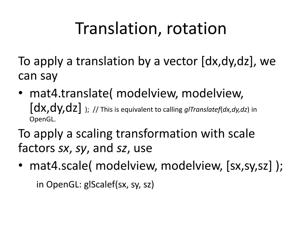 translation rotation