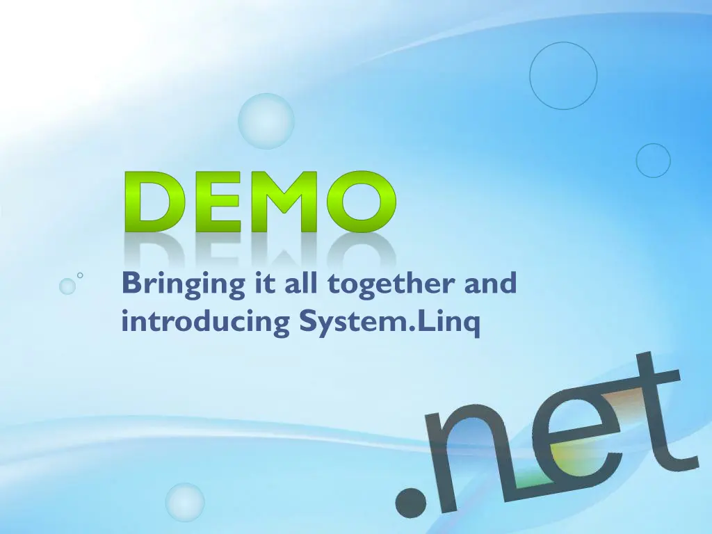 demo bringing it all together and introducing