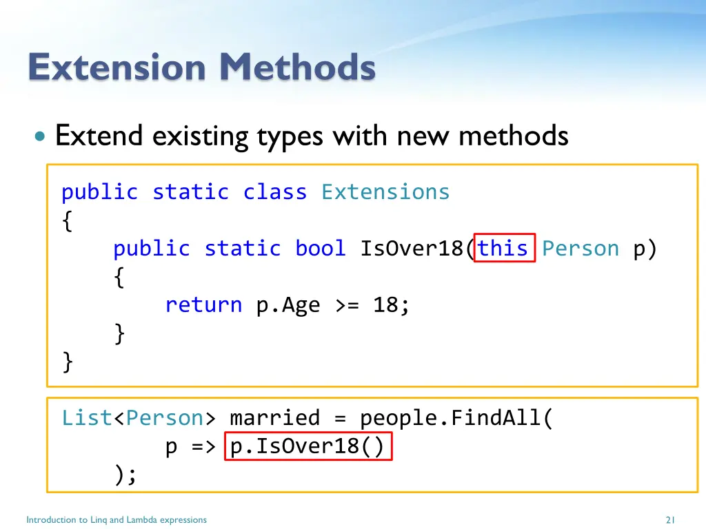 extension methods