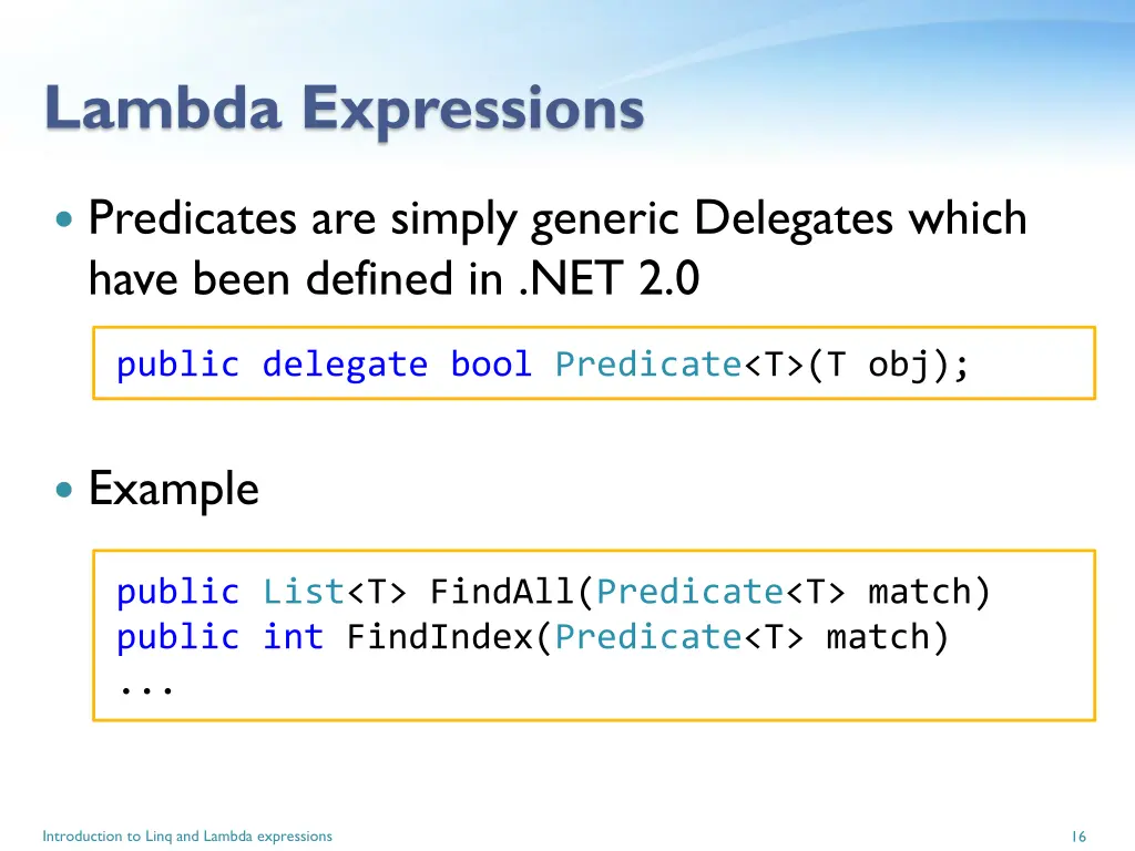 lambda expressions