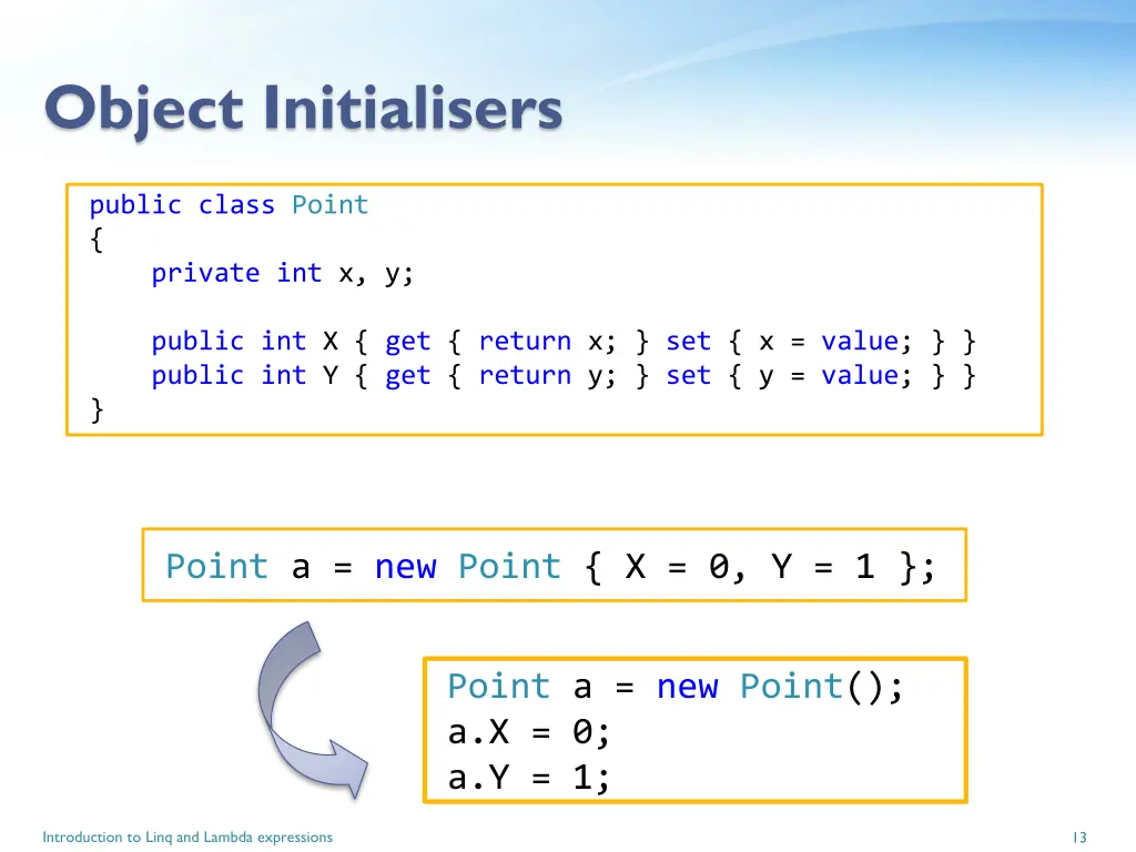 object initialisers