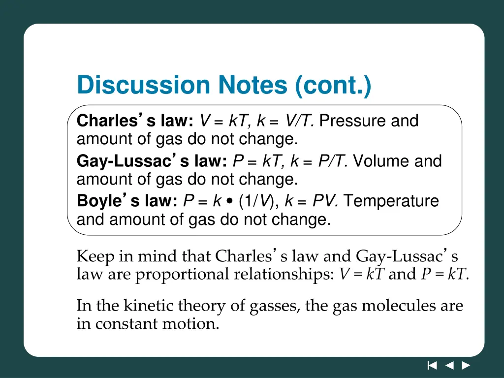 discussion notes cont
