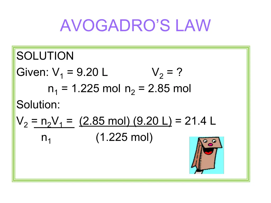 avogadro s law 1