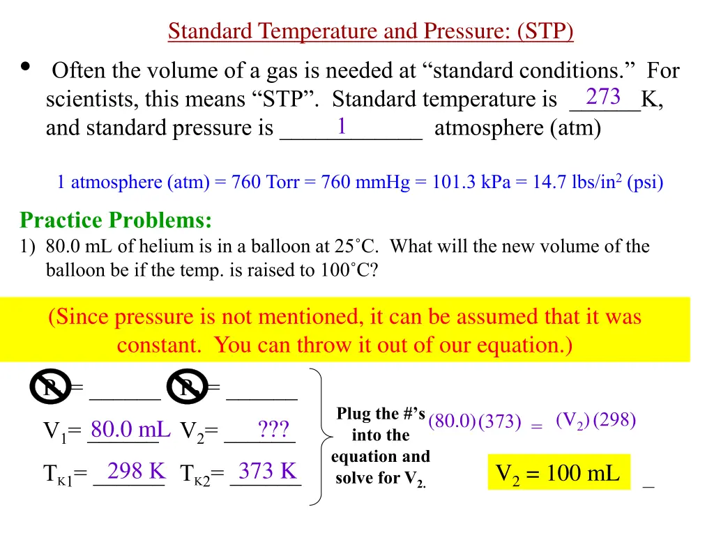 standard temperature and pressure stp