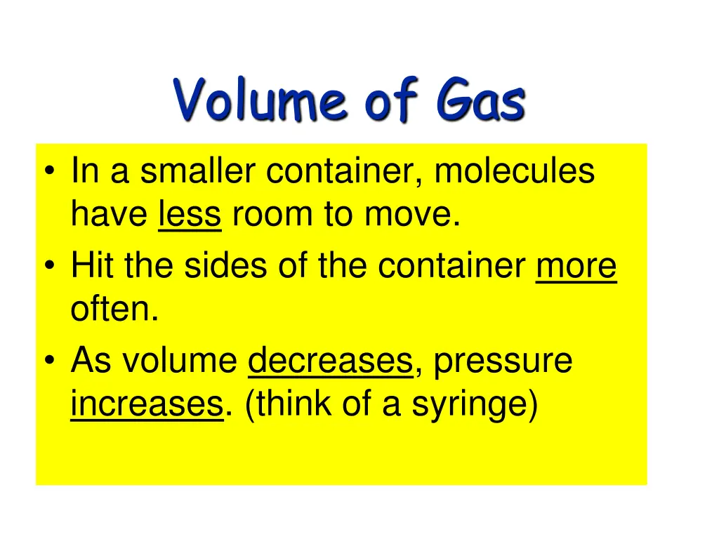 volume of gas