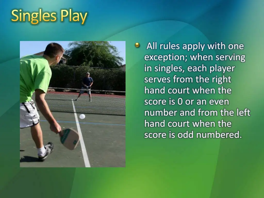 singles play