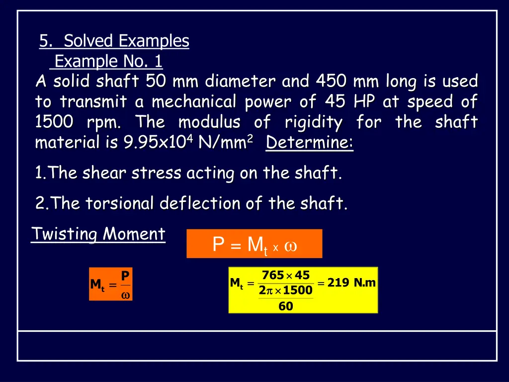 5 solved examples example no 1 a solid shaft