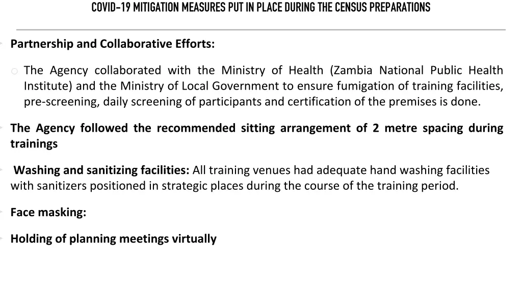 covid 19 mitigation measures put in place during