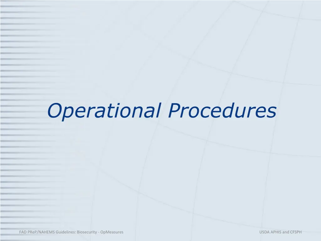 operational procedures