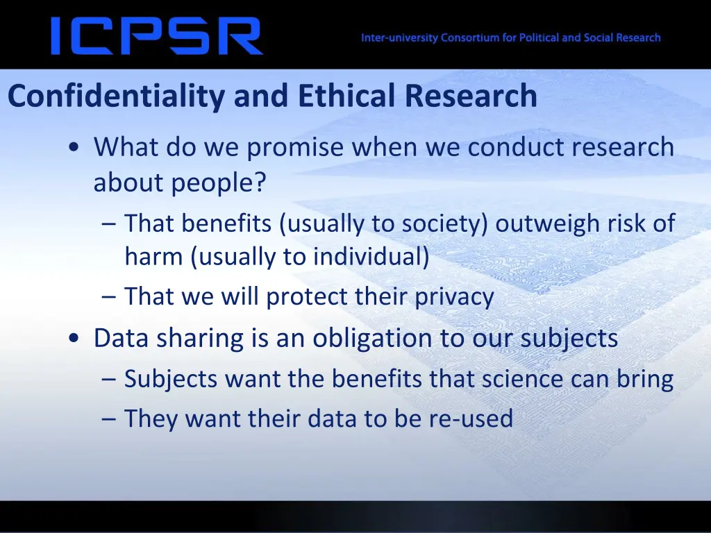 confidentiality and ethical research
