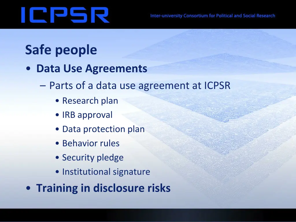 safe people data use agreements parts of a data