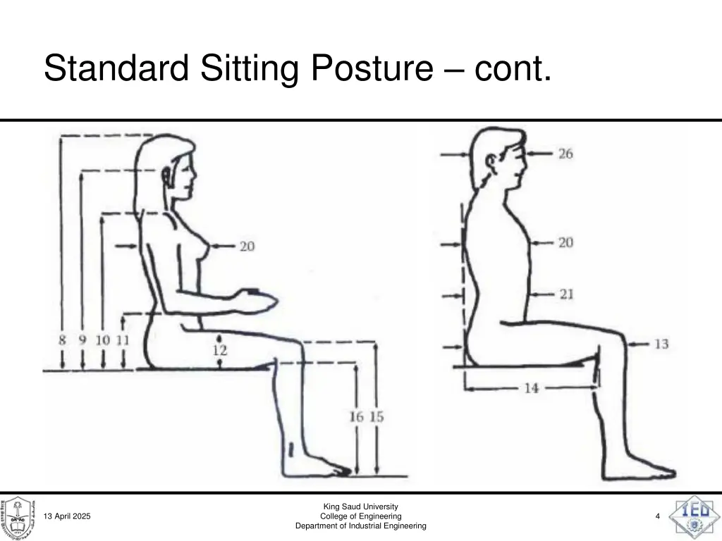 standard sitting posture cont