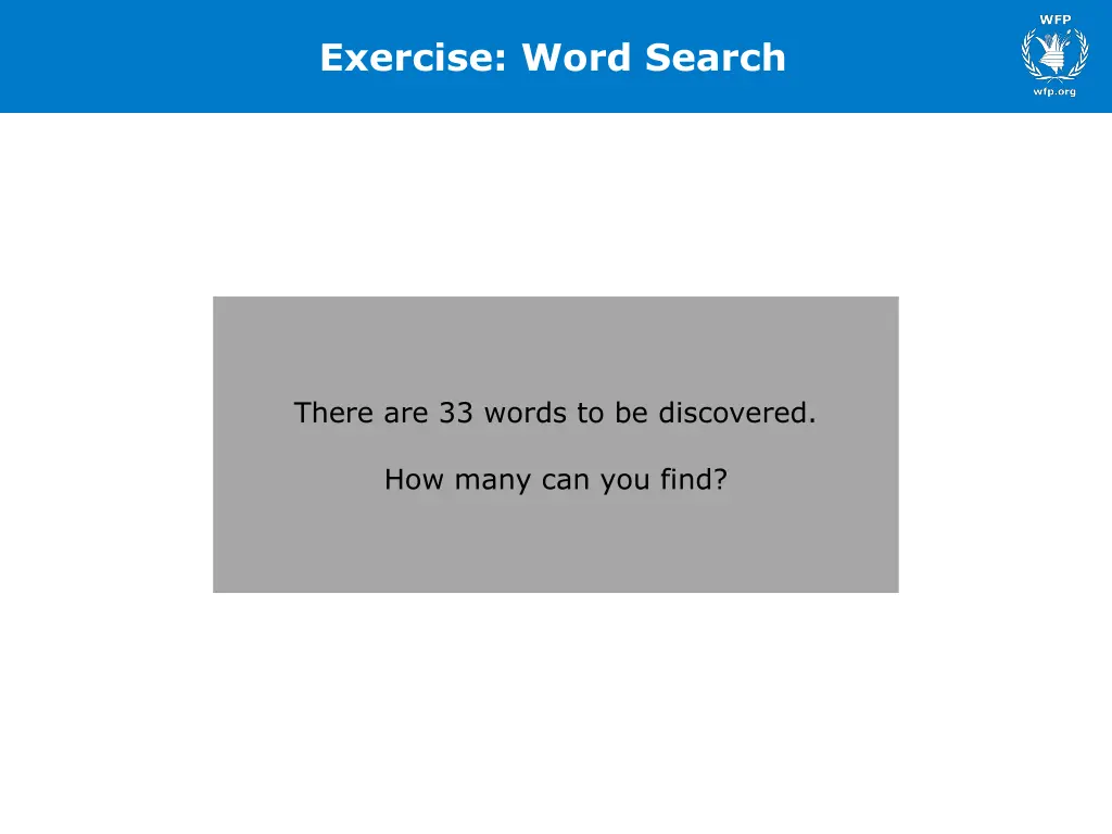 exercise word search