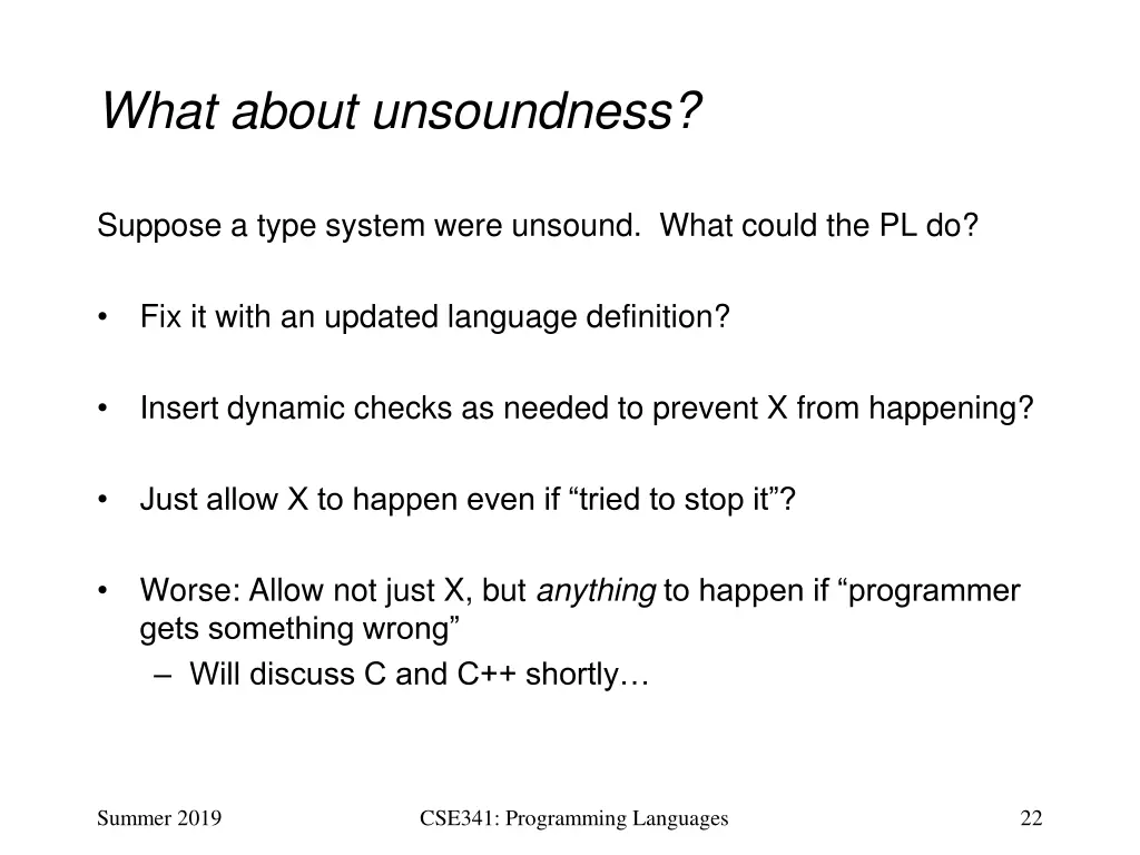 what about unsoundness